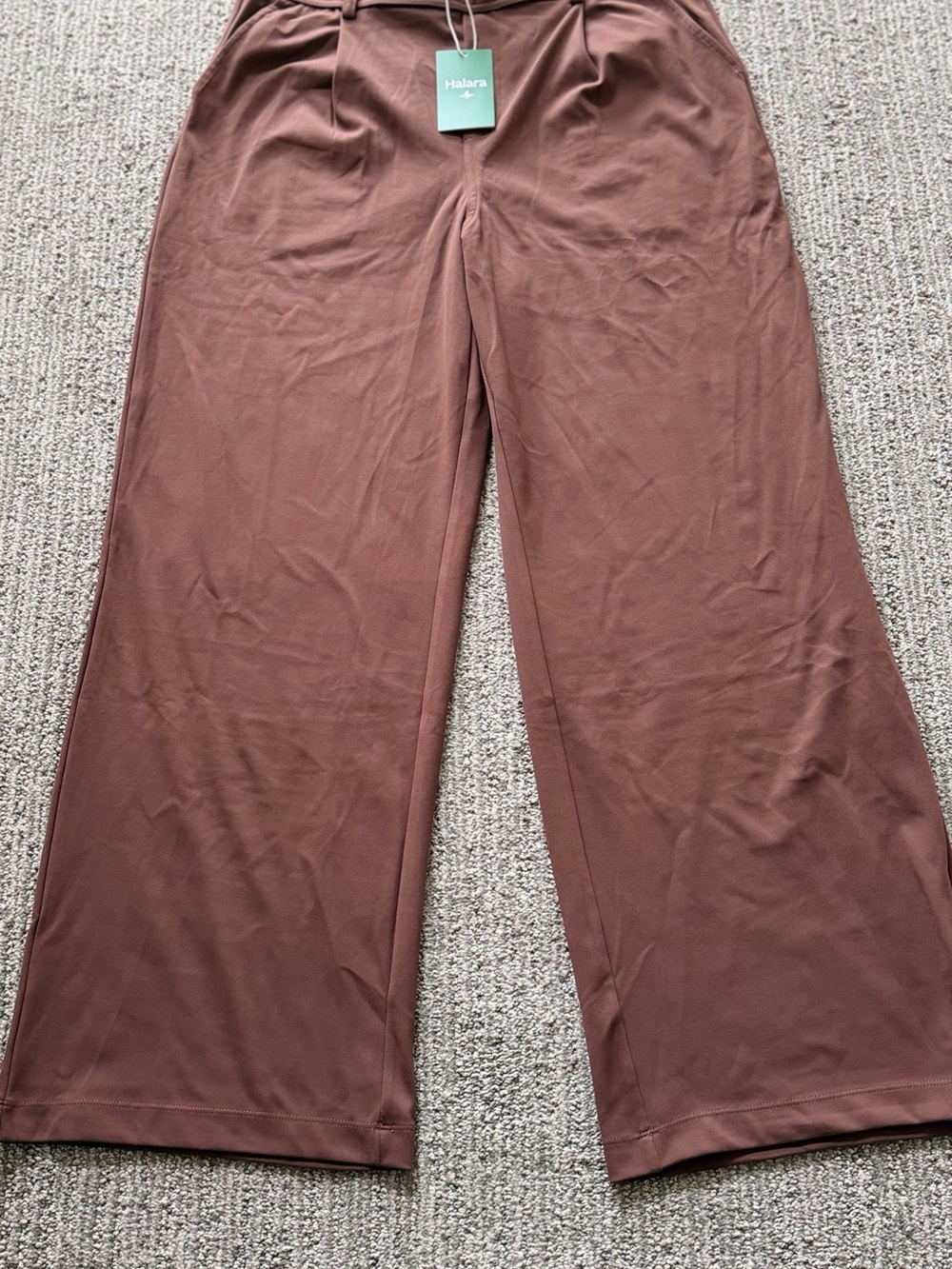 HALARA Wide Leg Pull-On Pants in Rich Brown